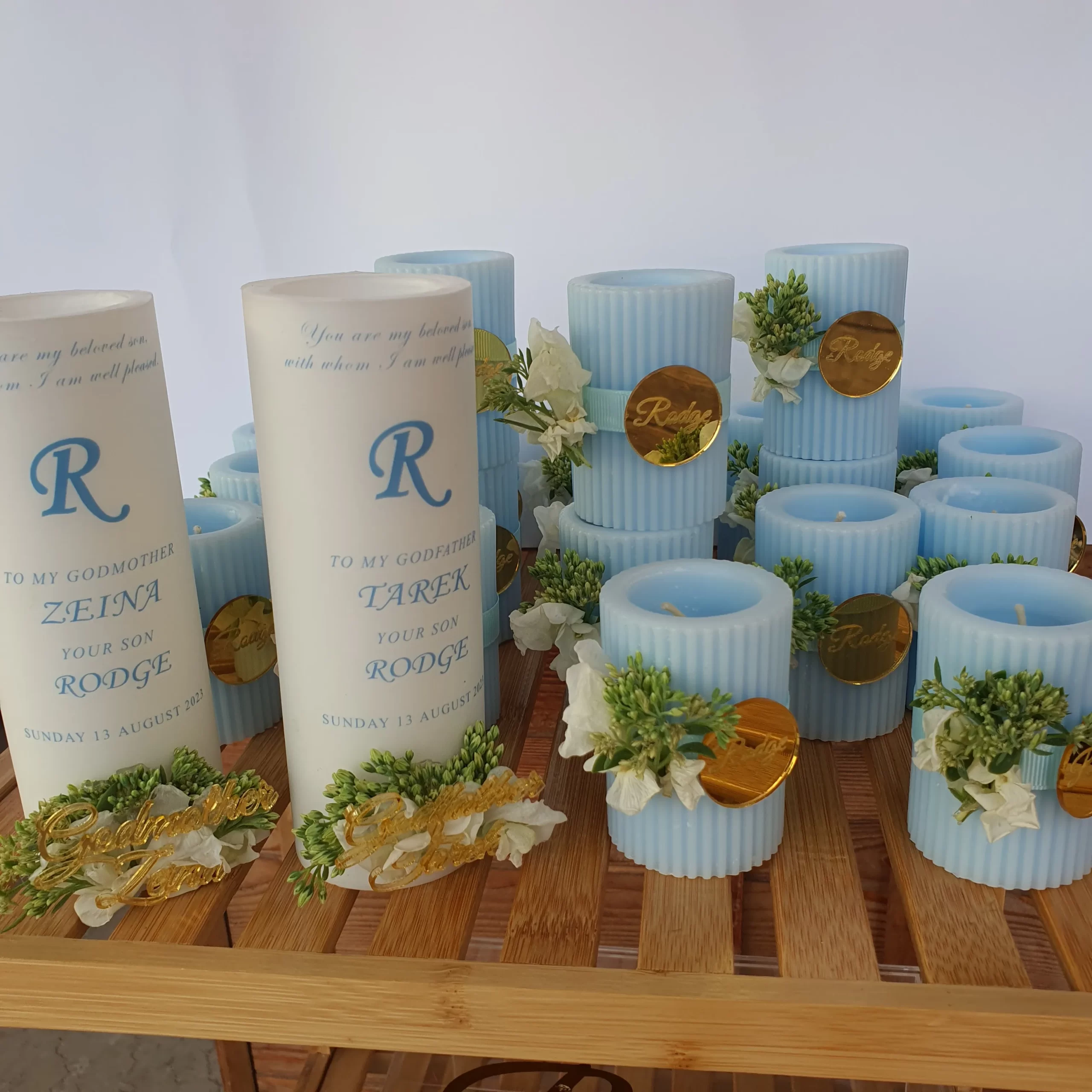Baptism Ribbed Candles