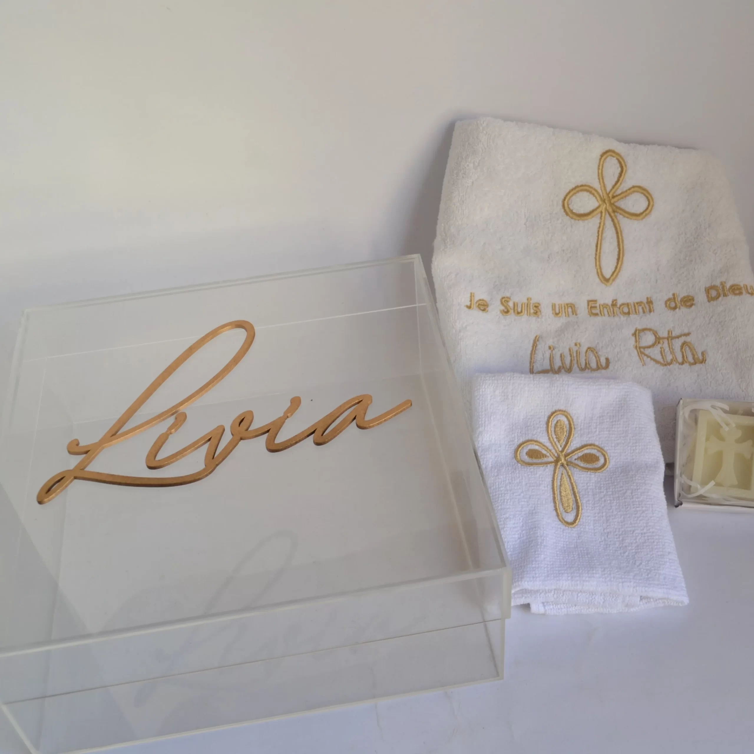 Baptism Towel set of 2 + box